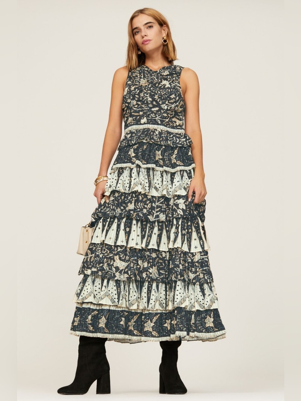 Ulla Johnson Ariah Sleeveless Tiered-Ruffle Maxi Dress Size 2
